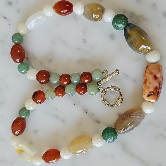 Vintage Semi-Precious Gemstone Beaded Necklace - Picture 11 of 11